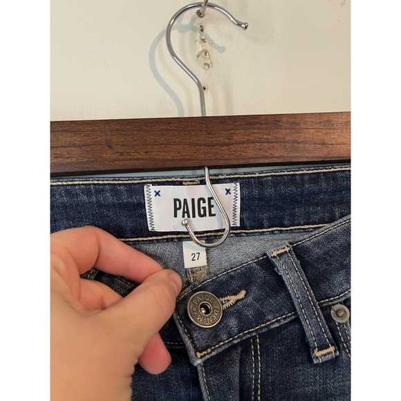 Paige Verdugo Ultra Skinny Jeans Size 27 Midrise Distressed Medium Wash - Picture 2 of 4